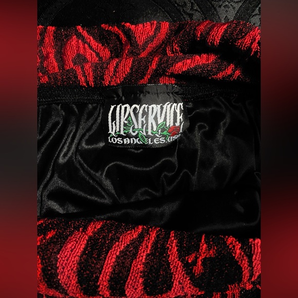(SOLD) RARE 1999 Lip Service Eternal Hell Mesh Maxi Skirt in Red - Picture 2 of 6
